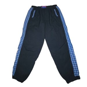 Bugle Boy BBC VINTAGE 80's Plaid Trimmed Nylon Parachute Jogger Pants Size‎ 34